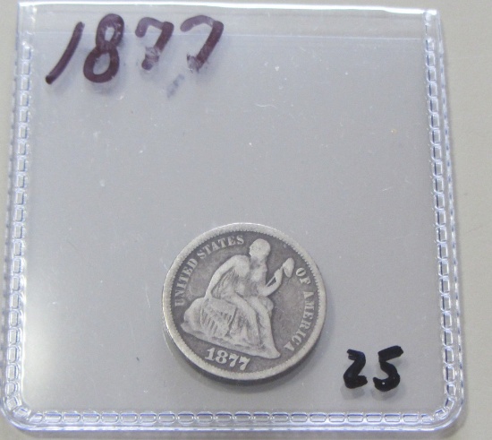 1877 SEATED DIME