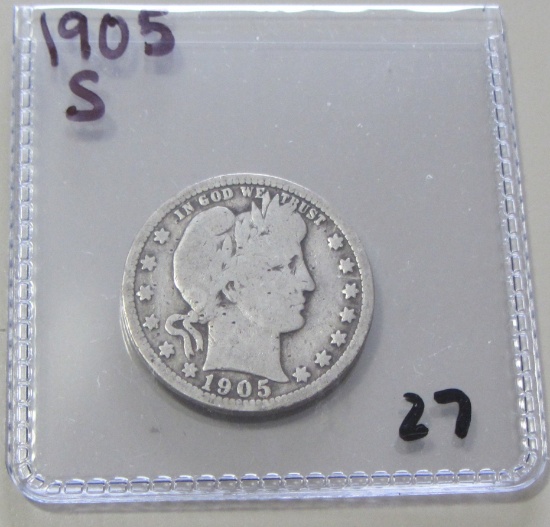 1905-S  BARBER QUARTER