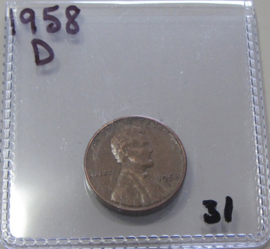 1958-D WHEAT CENT WORN REVERSE