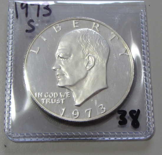 PROOF 1973-S EISENHOWER $1 SILVER