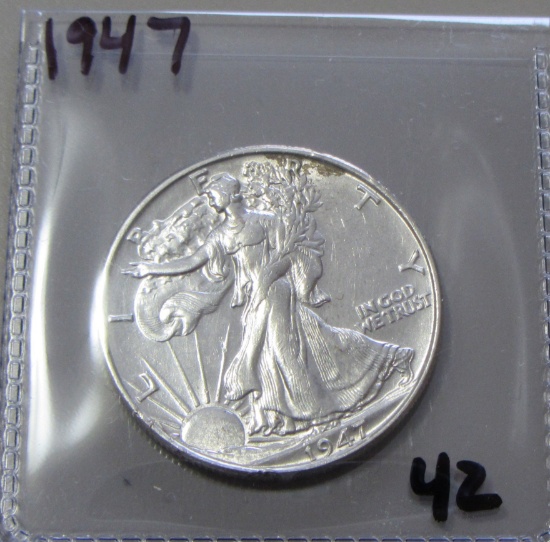 1947 BU WALKING LIBERTY HALF