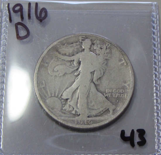 1916-D BETTER DATE WALKING LIBERTY HALF