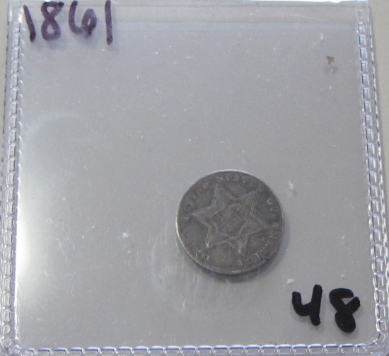 1861 SILVER 3 CENT PIECE