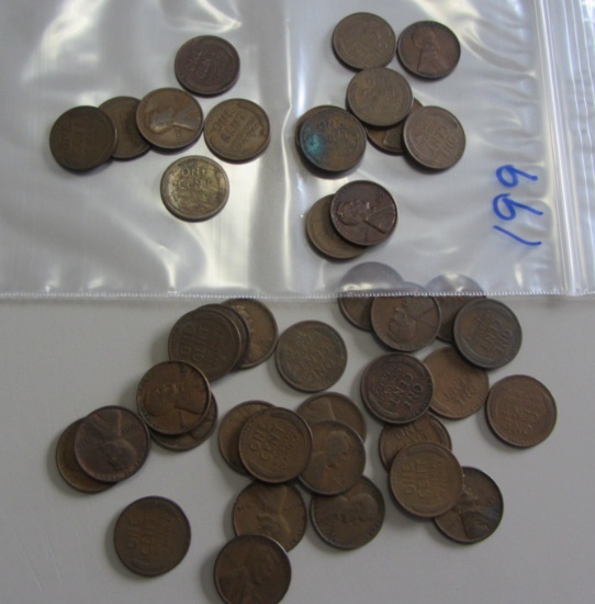 LOT OF WHEAT CENTS MANY EARLY DATES