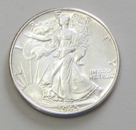 1945 UNCIRCULATED WALKING LIBERTY HALF