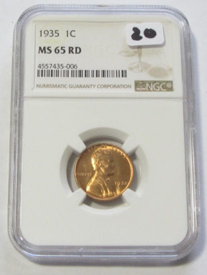 1935 WHEAT CENT NGC MS 65 RED GEM