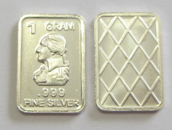 WASHINGTON SILVER BAR .999 FINE 1 GRAM