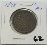 1848 Large Cent F+