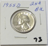 1955D Washington Silver Quarter BU