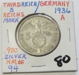 1936A Germany 5 ReichsMark