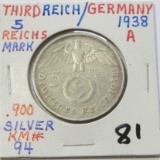 1938A Germany 5 ReichsMark 
