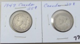 Lot of 2 - Silver Canada Quarter