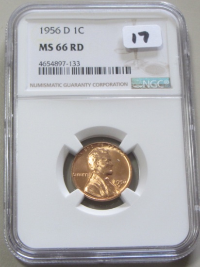 1956-D RED WHEAT CENT NGC 66