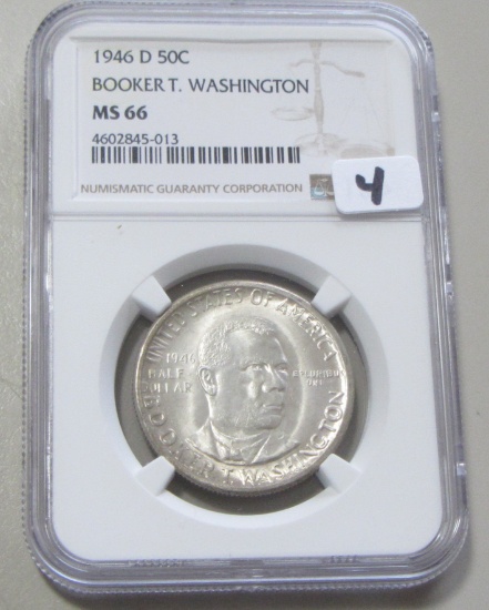 1946-D BTW SILVER COMMEMORATIVE NGC GEM 66