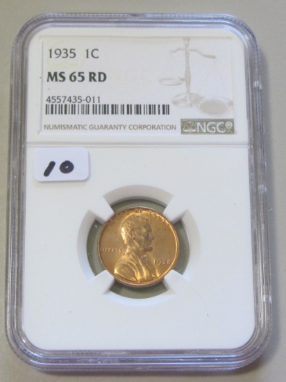 1935 WHEAT CENT NGC MS 65 RED GEM