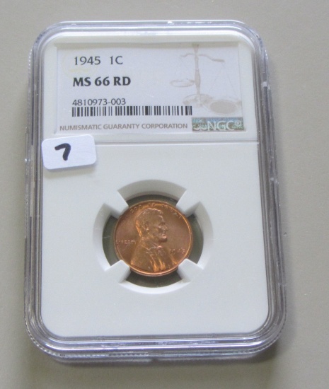 1945 WHEAT CENT NGC MS 66 GEM