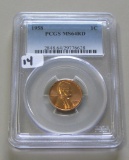 1958 WHEAT CENT PCGS MS 64 RED