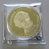 GOLD PLATE LARGE LINCOLN MEDAL