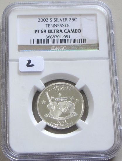 2002-S SILVER QUARTER NGC PROOF 69