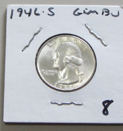 1946-S GEM SILVER QUARTER