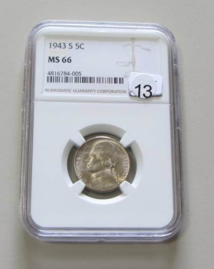 1943-S SILVER NICKEL NGC MS 66