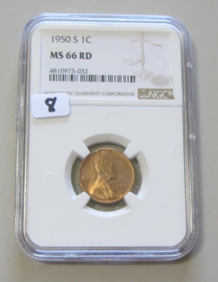 1950-S WHEAT CENT NGC MS 66 RED