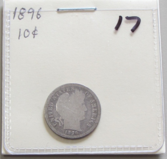 1896 BARBER DIME