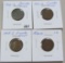 Lot of 4 - 1910-S, 1911-D, 1913-S & 1920-D Lincoln Cent