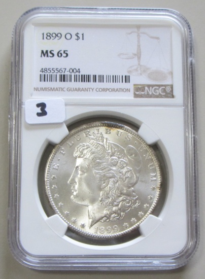 $1 1899-O MORGAN GEM NGC MS 65