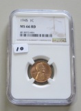 1945 RED WHEAT CENT NGC MS 66