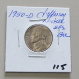 1950-D Jefferson Nickel 5FS BU - Key Date