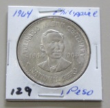 1964 Philippines Silver One Peso