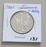 1951 Germany Silver 5 Marks