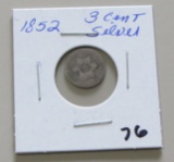 1852 3 Cent Silver
