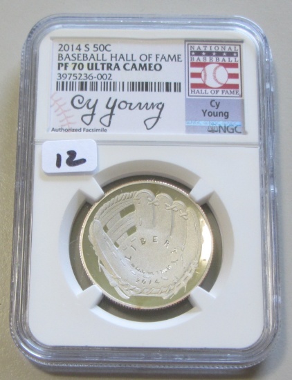 2014-S BASEBALL HALL OF FAME NGC PROOF 70 CY YOUNG