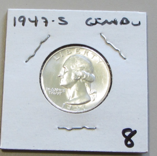 1947-S BRILLIANT UNCIRCULATED QUARTER