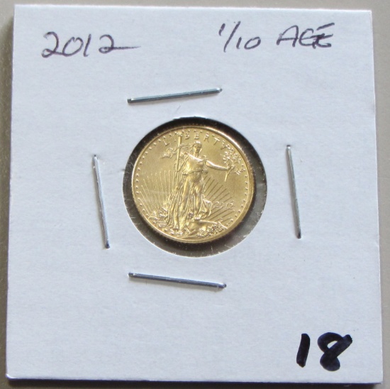 2012 GOLD 1/10 OUNCE EAGLE