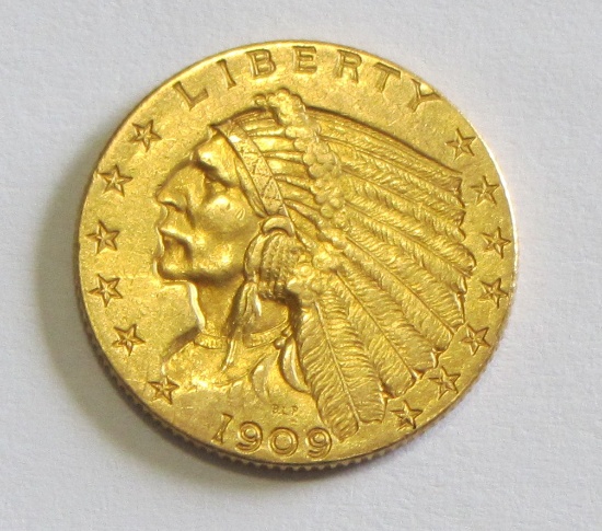 HIGH GRADE 1909 $2.5 QUARTER EAGLE INDIAN