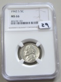 SILVER 1942-S NICKEL NGC MS 66