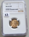 1941 WHEAT CENT NGC MS 66 RED