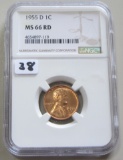 1955-D WHEAT CENT NGC MS 66 RED