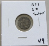 1853 SILVER 3 CENT PIECE