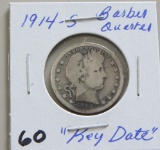 1914-S Barber Quarter - Key Date