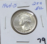 1964-D Washington Silver Quarter BU