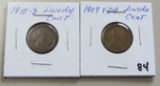 Lot of 2 - 1909 VDB & 1915-S Lincoln Cent