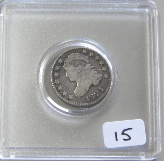 1824 CAPPED BUST DIME TOUGH COIN
