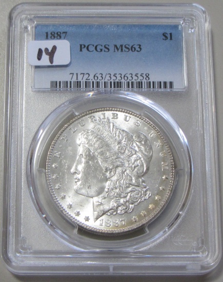 $1 1887 MORGAN PCGS MS 63