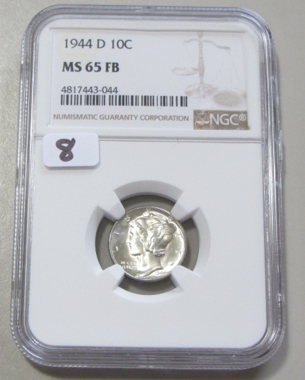 1944-D MERCURY DIME NGC GEM 65 FB