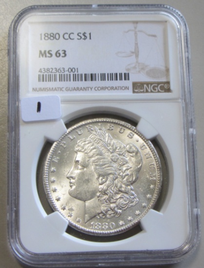 BLAST WHITE $1 1880 CC CARSON CITY MORGAN NGC MS 63 TOUGHER CC