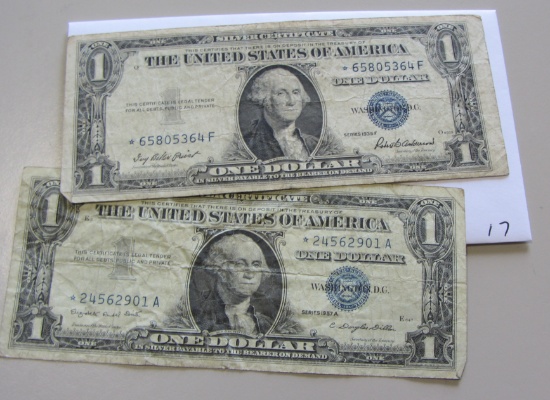 2 STAR $1 SILVER CERTIFICATES 1935-F 1957-A